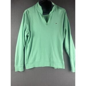 Vineyard Vines Women Green Sweatshirt Small Quarter Zip Long Sleeve